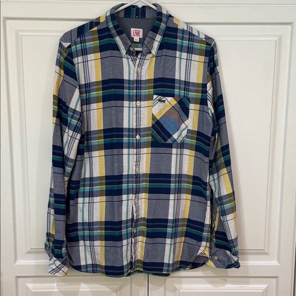 Lacoste Live  Men's Multicolor Plaid Button-Down Shirt - Picture 1 of 4